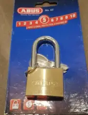 2x ABUS Padlocks 65/40 - 2 KEYED ALIKE Abus Padlock W/Hardened Steel