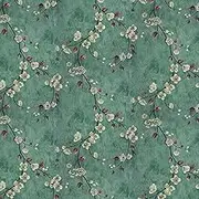 Dulanxer Flower Tree Wallpaper Peel and Stick Wallpaper Self Adhesive Removable Paper Wall Covering Shelf Drawer Liner Vinyl Roll,Green,45 * 1000cm(17.7/''*394/'')