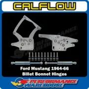 Ford Mustang 1964-66 Bonnet Hinge Kit, Silver Billet Aluminium, CAL-1364FM-P