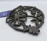 Pfaltzgraff Cast Iron Floral Trivet w/three feet New with Tags