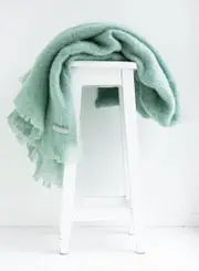 Masterweave Windermere Mohair Knee Wrap Throw Blanket-Mint