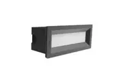 LED Wall Light Recessed Tri-CCT IP65 Rectangular Dark Grey Frosted Diffuser