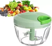 Vegetable Chopper Manual Food Chopper with Container, Hand Pull String Veggie