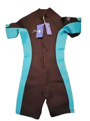 Hevto Guardian Wetsuit Kids/Youth Neoprene Shorty Turquoise Black, 10X
