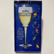 Vtg. 2003 Boston Warehouse Island Fish Wine Glass Markers Set Of 6 New In Box