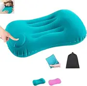 JYJLLM Compressible Compact Travel Inflatable Pillow，inflatable travel pillow， Pillow for Camping,Inflatable Camping Pillows for Adults Comfortable, Hiking, Beach, Fishing，office (blue)