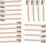Wood Handle Wire Scratch Brush Sets (18, 18Pack-7in Stainless Steel Small Wire Scratch Brushes with Beech Wood Handle)