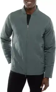 New Travis Mathew Come What May Bomber Jacket Quilted Full Zip Green Sz. Medium