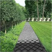 Permeable Stabilization Grid for Slope, Ground Grid 2 Inch Thick, Gravel Grid HDPE Material Grid for Slope, Subgrade Work, Driveways, Parking Areas(6x6m/19.7x19.7ft)