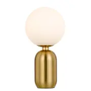 Kade Modern Table Desk Lamp Light Glass Metal Opal Matt Antique Gold