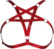 [BBOHSS] Women's Body Harness Plus Size Pentagram Fashion Bra Punk Gothic Top Hollow Belt Halloween Carnival Costume 12 Colours