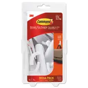 Command General Purpose Hooks 5lb Capacity Plastic White 14 Hooks 16 Strips/Pack