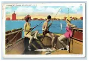 c1930's Fishing Off Shore Atlantic City New Jersey NJ Postcard