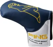 Ping Golf Mr.Ping Design Blade Putter Head Cover Navy / White Magnetic Closure