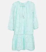 [Melissa Odabash] Melissa Odabash Ashley embroidered cotton minidress AU 8 blue