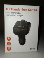 BT36 Car FM Bluetooth Transmitter For Music or Hand-Free Calling