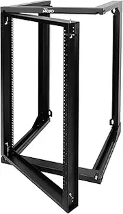 Tecmojo 2 Post 18RU Wall Mount Server Rack, 19 inches Open Frame Server Rack with 180 Degree Swing Gate, 457 mm Deep, for Computer/AV/Data/IT/Media Equipment