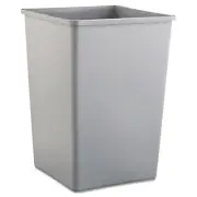 Rubbermaid Commercial Untouchable Waste Container, Square, Plastic, 35gal, Gray