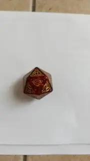 Lord of the Rings MTG Gift Bundle Oversized Red Gold Spindown Dice D20 Die LTR
