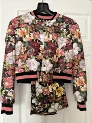 Alice And Olivia Keri Floral Varsity Jacket And Pants Set-Size XS-Brand New-US