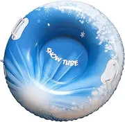 Snow Tube for Sledding, Snow Tube for Kids, Inflatable Threads with 2 Handles, Foldable Outdoor Winter Toy Snow Sleigh for Skating, Skiing, Snow Fun
