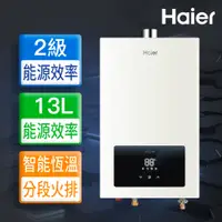 在飛比找PChome24h購物優惠-【Haier 海爾】13L智能恆溫強制排氣熱水器LPG基本安