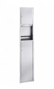 Presale Bradley Retro 225 Combo Unit Towel Dispenser and Bin 40L - Silver
