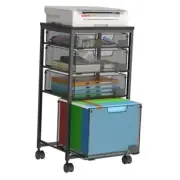 Rolling File Cart with 4 Storage Drawers, Filing Cabinet for 5 Tier Narrower