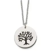 Chisel Stnls Steel Family Tree of Life Pendant Cable Chain Necklace 22"