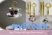 3 tier Cake Plate Stand Fitting with longer 20mm thread cup & saucer High Tea