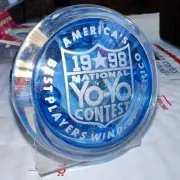 1998 National YoYo Contest YoYo - Clear w/Blue Caps New Vintage Yomega Brain