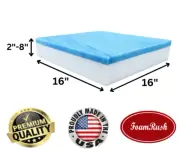 FoamRush 16" x 16" Cool Gel Memory Foam Upholstery Square Cushion (Made in USA)