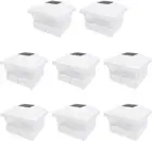 8 Pack White Outdoor Garden 5 X 5 Solar LED Post Deck Cap Square Fence Light Lan