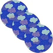 3 Pcs Trivet Table Runner for Hot Dishes 15in Cotton Thread Weave Absorb Water Cooking Pad for Crock Pot Home Accessories Clouds Abstract Painting Blue