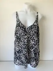Saba Top Women 14 Black And White Sleeveless Cami NEW RRP $129