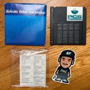 NEW VTG DISKETTE SOLAR CALCULATOR 3.5" BLACK FLOPPY DISK PCS HEALTH SYSTEMS RARE