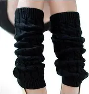 [Elandy] 1 Pair Knit Winter Thermal Warm Leg Warmers-Long Socks Boot Cuffs Topper Legging Pads for Women Lady Girls Best Xmas Gift (Black)
