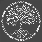 11.5"x11.5" Clear Plastic Stencil, Twined Tree Of Life (NA-50) Free Shipping