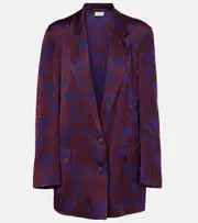 [Dries Van Noten] Dries Van Noten Floral jacquard blazer AU 10 burgundy