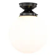 White Spheres Glass Period Lighting Ceiling Black DIY Batten Fix Lights