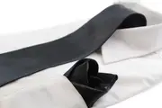 Mens Black 8Cm Neck Tie & Matching Pocket Square Set