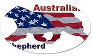 CafePress Aussie Flag US Euro Oval Car Bumper Magnet
