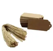 25 50 100 Pack X Brown Kraft Wedding Bonbonniere Gift Paper Tags + Twine String