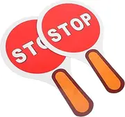 HOMSFOU 2pcs Double Sided Red Green Sign Lights Traffic Control Paddle for Classroom Games Traffic Safety Education Versatile Usage for Teaching