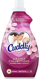 Cuddly Concentrate Liquid Fabric Softener Conditioner, 900mL, 45 Washes, Japanese Cherry Blossom, Long Lasting Fragrance