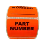 500 Part Number QC Red Inventory Control Warehouse Label Stickers 1.5" x 2"