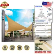 Luxury 7' x 7' Sand Beige Triangle Shade Sail - 95% UV Block & Custom Sizes