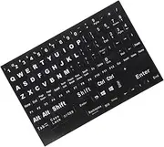 SECFOU 1 Sheet English Keyboard Stickers Computer Keyboard Stickers Keyboard Stickers for Laptop Autocollant Letters Language De Laptop Key Stickers Alphabet Lighted Keyboard PVC Black