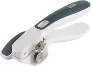 Zyliss Lock'n Lift Can Opener with Lid Lifter Magnet - Ergonomically Designed | Easy Turning Handle | Stainless Steel Cutting Mechanism | Built-in Magnet for Hands-Free Lid Disposal | White/Charcoal