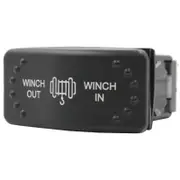Switch Boss Blue LED Laser Etched Rocker Switch (Horizontal) - Winch In/Winch Out [Text] (Momentary)
